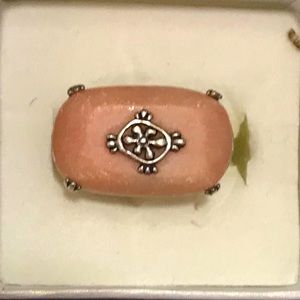 Silpada Pink soapstone sterling silver ring